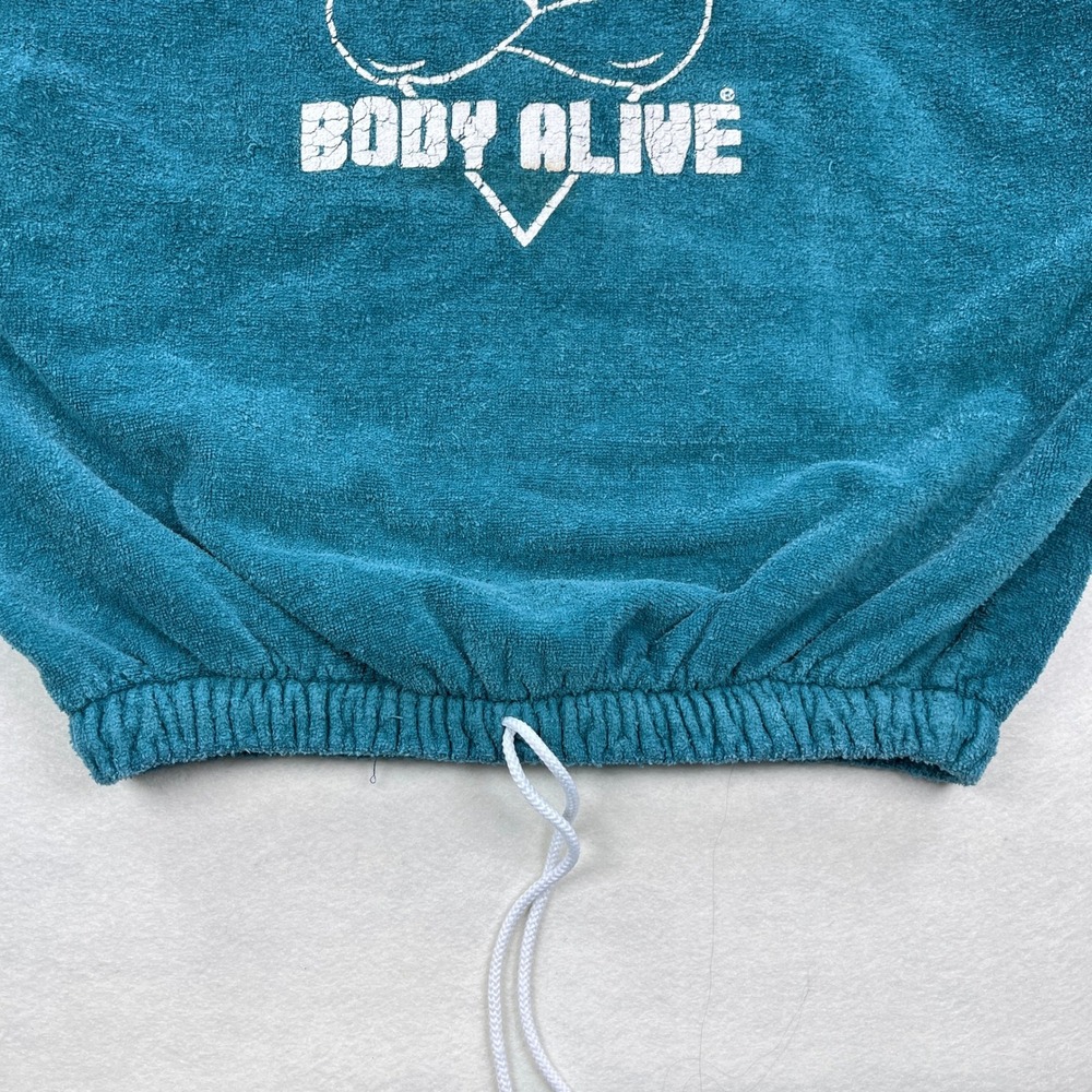 Vintage Body Alive Terry Cloth Gym Top XL Teal Blue Made in USA Bodybuilding 80s - Picture 3 of 10